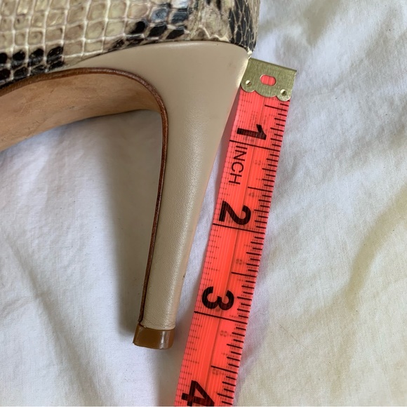 Antonio Melani Paton snake reptile python print leather pump heels 9.5 neutral - Picture 10 of 16